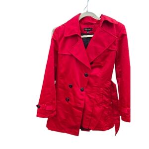 Chic Red Double-Breasted Women's Blazer